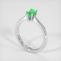 0.50 Ct. Emerald Ring, 18K White Gold 2