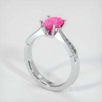 2.96 Ct. Purplish Pink Sapphire Ring, 18K White Gold 2