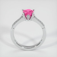 2.96 Ct. Purplish Pink Sapphire Ring, 18K White Gold 3