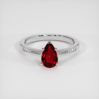 1.02 Ct. Ruby Ring, 18K White Gold 1