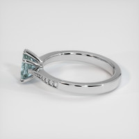 0.91 Ct. Greyish Blue Sapphire Ring, 18K White Gold 4