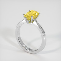 3.04 Ct. Yellow Sapphire Ring, 18K White Gold 2