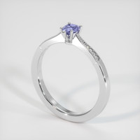 0.42 Ct. Purple Sapphire Ring, 18K White Gold 2