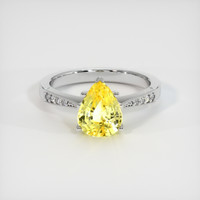 4.07 Ct. Yellow Sapphire Ring, 18K White Gold 1