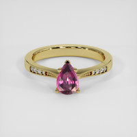 0.87 Ct. Purplish Pink Rhodolite Garnet Ring, 10K Yellow Gold 1
