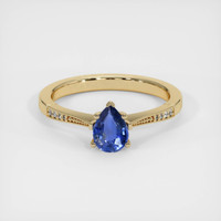0.58 Ct. Blue Sapphire Ring, 14K Yellow Gold 1
