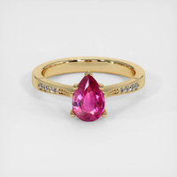 1.25 Ct. Pink Sapphire Ring, 14K Yellow Gold 1