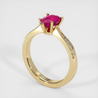 1.25 Ct. Pink Sapphire Ring, 14K Yellow Gold 2