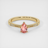 0.83 Ct. Padparadscha Sapphire Ring, 14K Yellow Gold 1