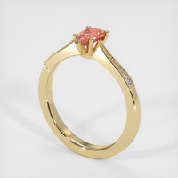 0.83 Ct. Padparadscha Sapphire Ring, 14K Yellow Gold 2
