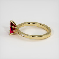 1.10 Ct. Purplish Red Ruby Ring, 14K Yellow Gold 4