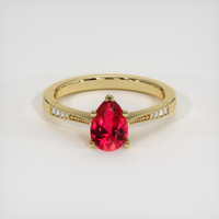 1.57 Ct. Purplish Red Ruby Ring, 14K Yellow Gold 1