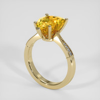 4.07 Ct. Orangish Yellow Sapphire Ring, 14K Yellow Gold 2