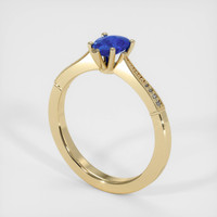 0.58 Ct. Blue Sapphire Ring, 18K Yellow Gold 2