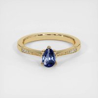 0.50 Ct. Blue Sapphire Ring, 18K Yellow Gold 1
