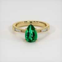 1.12 Ct. Emerald Ring, 18K Yellow Gold 1