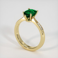 1.12 Ct. Emerald Ring, 18K Yellow Gold 2