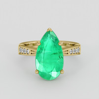 4.50 Ct. Emerald Ring, 18K Yellow Gold 1
