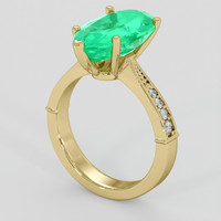 4.50 Ct. Emerald Ring, 18K Yellow Gold 2
