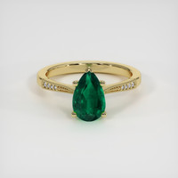 1.10 Ct. Emerald Ring, 18K Yellow Gold 1