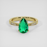 1.18 Ct. Emerald Ring, 18K Yellow Gold 1
