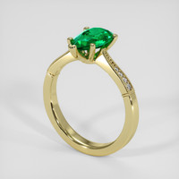 1.18 Ct. Emerald Ring, 18K Yellow Gold 2