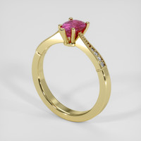 0.87 Ct. Purplish Pink Rhodolite Garnet Ring, 18K Yellow Gold 2