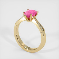 2.96 Ct. Purplish Pink Sapphire Ring, 18K Yellow Gold 2