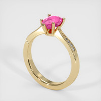 1.24 Ct. Pink Sapphire Ring, 18K Yellow Gold 2