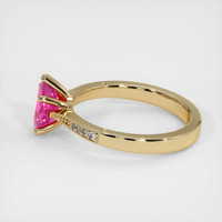 1.24 Ct. Pink Sapphire Ring, 18K Yellow Gold 4
