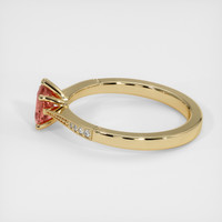 0.83 Ct. Padparadscha Sapphire Ring, 18K Yellow Gold 4