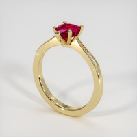 1.10 Ct. Purplish Red Ruby Ring, 18K Yellow Gold 2