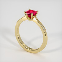 1.57 Ct. Purplish Red Ruby Ring, 18K Yellow Gold 2