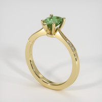0.68 Ct. Green Sapphire Ring, 18K Yellow Gold 2