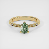 1.20 Ct. Green Sapphire Ring, 18K Yellow Gold 1