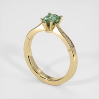 1.20 Ct. Green Sapphire Ring, 18K Yellow Gold 2