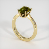 6.05 Ct. Yellowish Green Sapphire Ring, 18K Yellow Gold 2