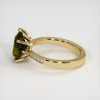 6.05 Ct. Yellowish Green Sapphire Ring, 18K Yellow Gold 4