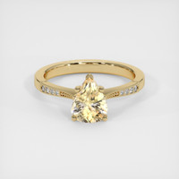 1.45 Ct. Peach Sapphire Ring, 18K Yellow Gold 1