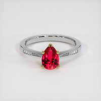 1.57 Ct. Purplish Red Ruby Ring, 14K Yellow & White 1