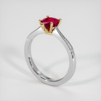 1.10 Ct. Purplish Red Ruby Ring, 18K Yellow & White 2