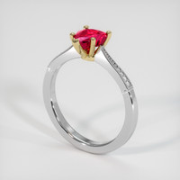 1.57 Ct. Purplish Red Ruby Ring, 18K Yellow & White 2