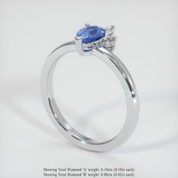 0.50 Ct. Blue Sapphire Ring, Platinum 950 2