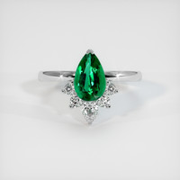 1.12 Ct. Emerald Ring, Platinum 950 1
