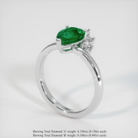 1.12 Ct. Emerald Ring, Platinum 950 2