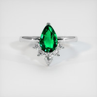 1.36 Ct. Emerald Ring, Platinum 950 1