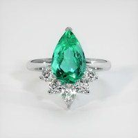 3.23 Ct. Emerald Ring, Platinum 950 1