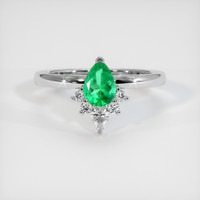 0.46 Ct. Emerald Ring, Platinum 950 1