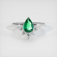 0.87 Ct. Emerald Ring, Platinum 950 1