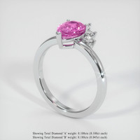 1.57 Ct. Pink Sapphire Ring, Platinum 950 2